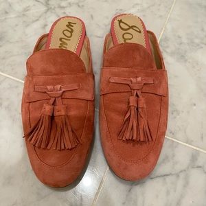 Sam Edelman mules in a dusty rose mule. EUC.